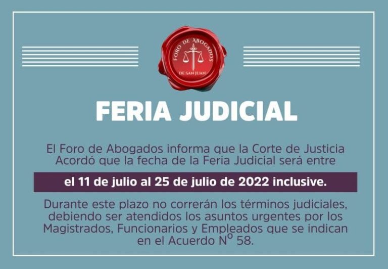 FERIA JUDICIAL