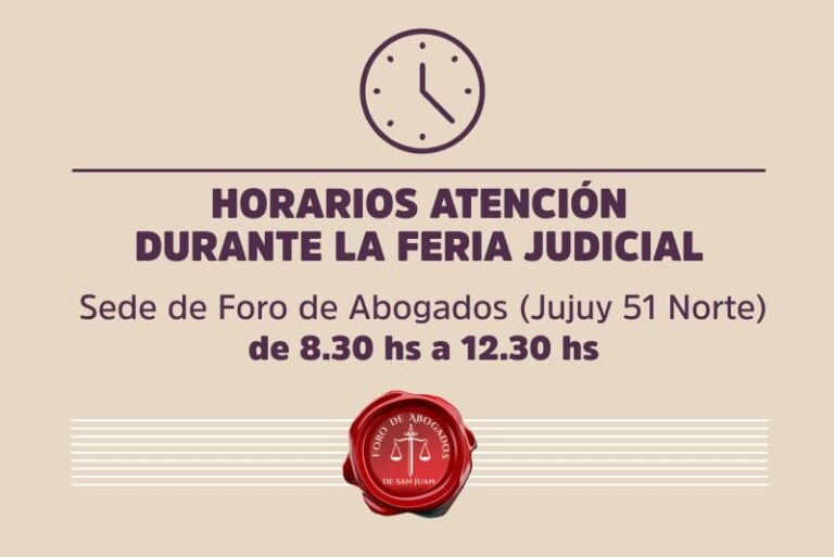 HORARIO DE ATENCIÓN DURANTE LA FERIA