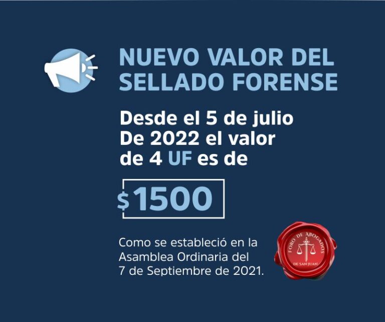 NUEVO VALOR DE SELLADO FORENSE