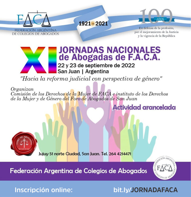 INSCRIPCIÓN ONLINE JORNADAS NACIONALES DE ABOGADAS DE F.A.C.A.