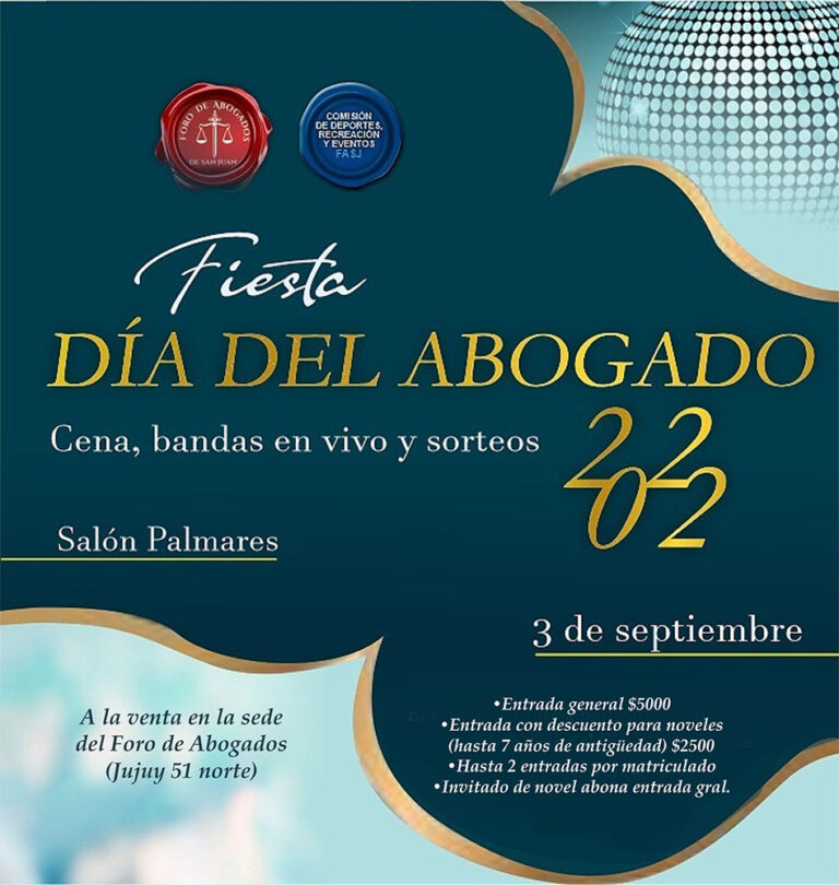 FIESTA DÍA DEL ABOGADO: ENTRADAS EN VENTA