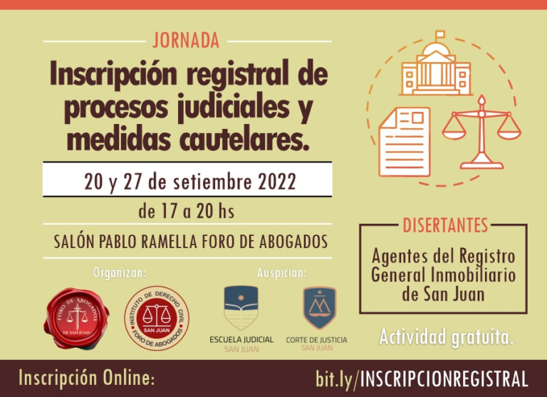INSCRIPCIÓN REGISTRAL DE PROCESOS JUDICIALES Y MEDIDAS CAUTELARES