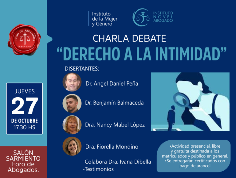 CHARLA DEBATE: “DERECHO A LA INTIMIDAD”