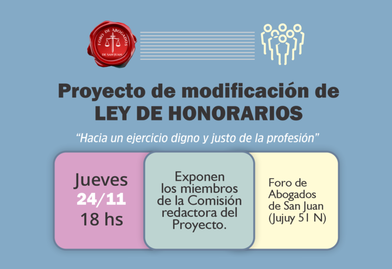PROYECTO DE MODIFICACIÓN DE LEY DE HONORARIOS
