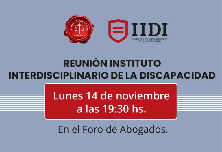 REUNIÓN DEL INSTITUTO INTERDISCIPLINARIO DE DISCAPACIDAD