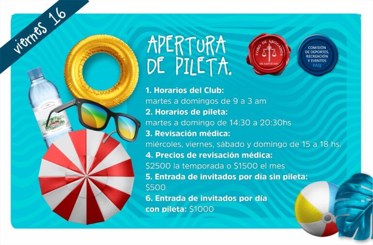 APERTURA DE PILETA