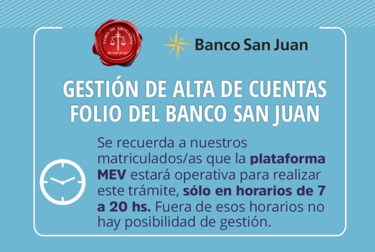 GESTIÓN DE ALTA DE CUENTAS FOLIO DEL BANCO SAN JUAN