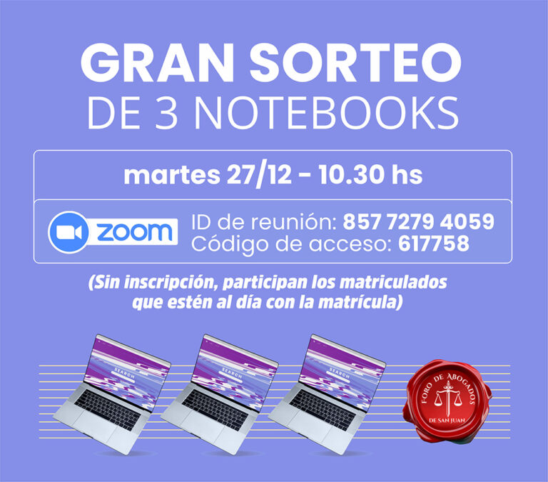 27/12/2022: GRAN SORTEO DE 3 NOTEBOOKS