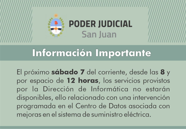 INFORMACIÓN IMPORTANTE PODER JUDICIAL