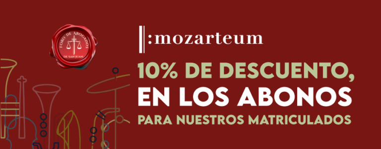 MOZARTEUM: 10% DE DESCUENTO, EN LOS ABONOS, PARA NUESTROS MATRICULADOS