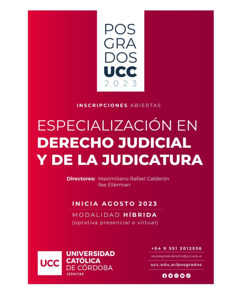 UCC. ESPECIALIZACIÓN EN DERECHO JUDICIAL Y DE LA JUDICATURA