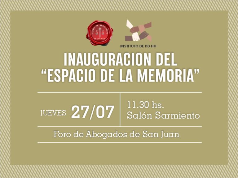 INAUGURACION DEL “ESPACIO DE LA MEMORIA”