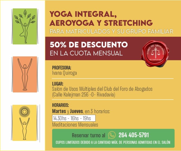 YOGA: COMIENZO 1 DE AGOSTO