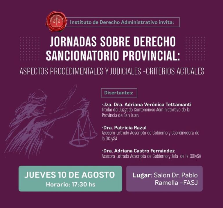 JORNADA SOBRE DERECHO SANCIONATORIO PROVINCIAL