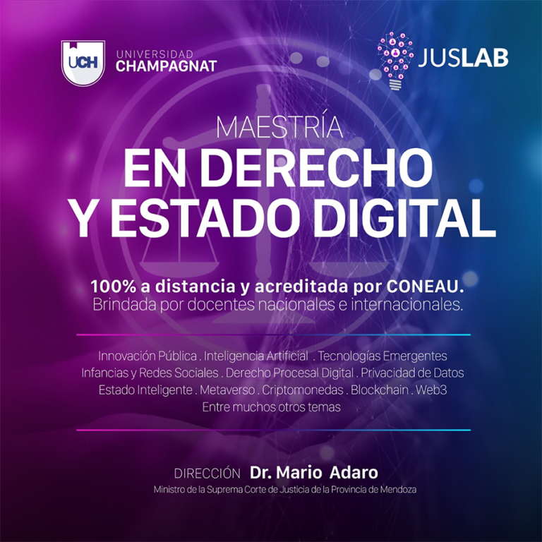 CONVENIO DEL 20% DE DESCUENTO EN LA MAESTRÍA EN DERECHO Y ESTADO DIGITAL UNIVERSIDAD CHAMPAGNAT