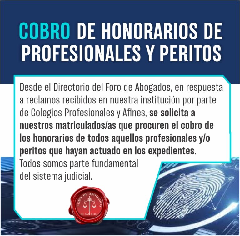 COBRO DE HONORARIOS DE PROFESIONALES Y PERITOS