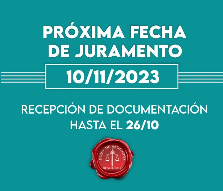 PRÓXIMA JURA DE MATRICULADOS