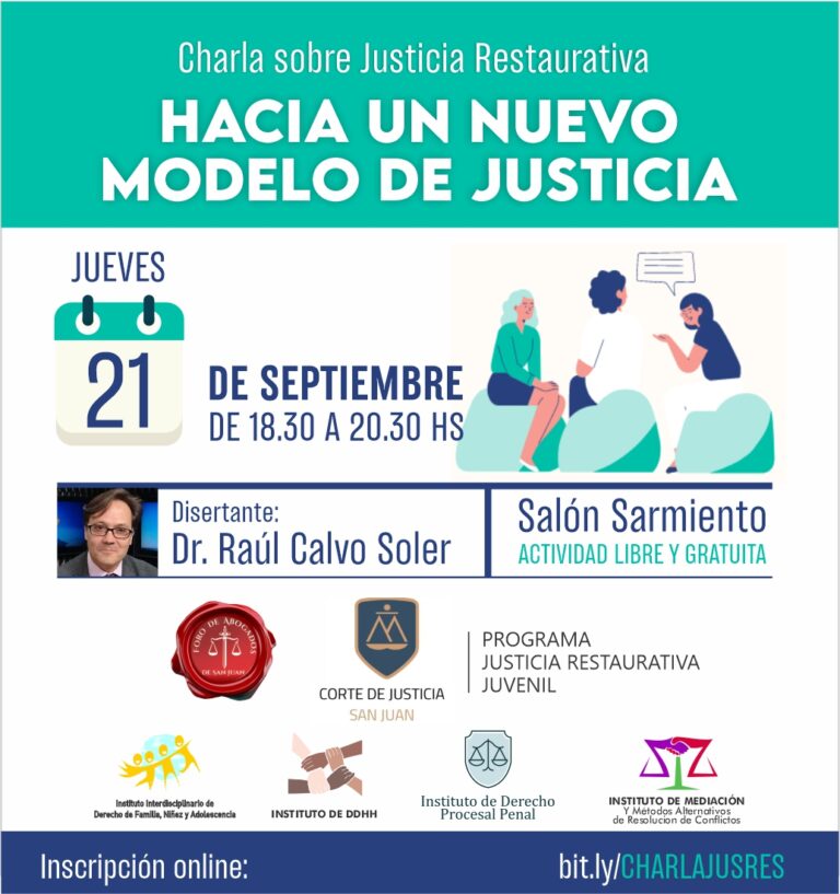 CHARLA SOBRE JUSTICIA RESTAURATIVA