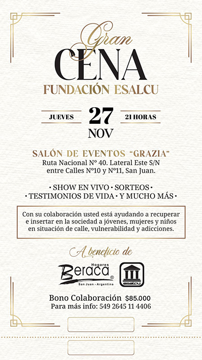 SORTEO 1 (OPCIÓN) GRATUITA GRAN CENA HOGARES BERACA