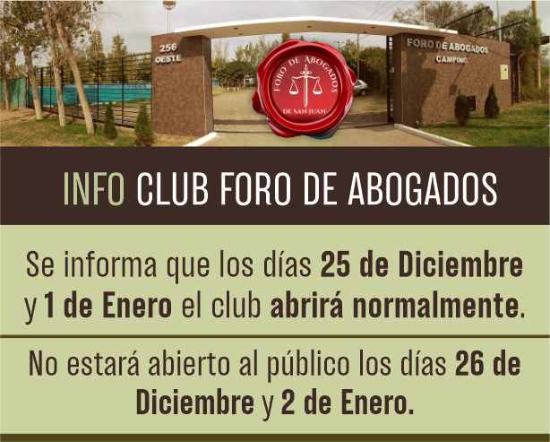 DÍAS DE ATENCIÓN DEL CLUB DURANTE LAS FIESTAS