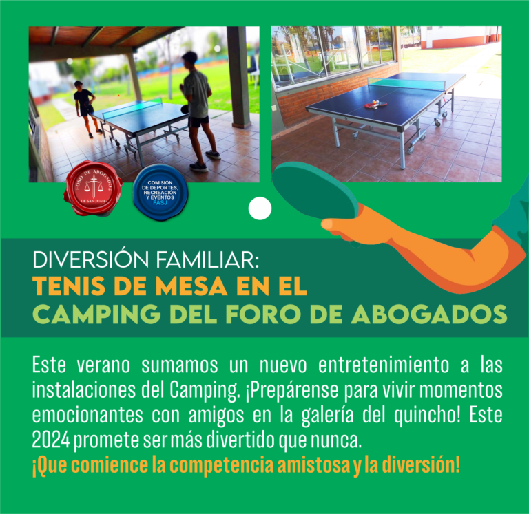 DIVERSIÓN FAMILIAR: TENIS DE MESA EN EL CAMPING DEL FORO DE ABOGADOS
