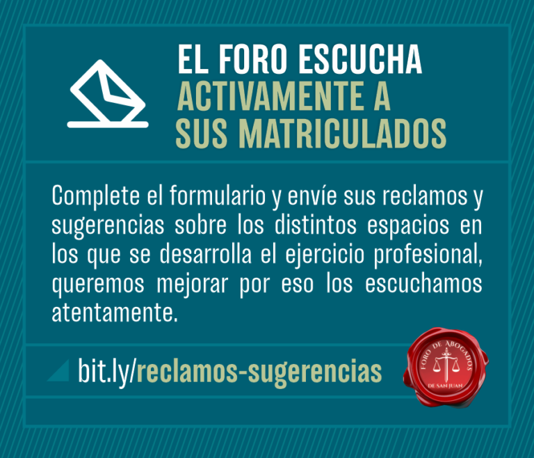 EL FORO DE ABOGADO ESCUCHA ACTIVAMENTE A SUS MATRICULADOS