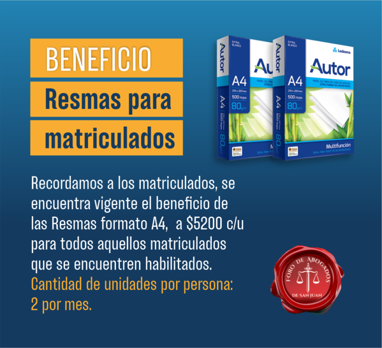 BENEFICIO EN RESMAS