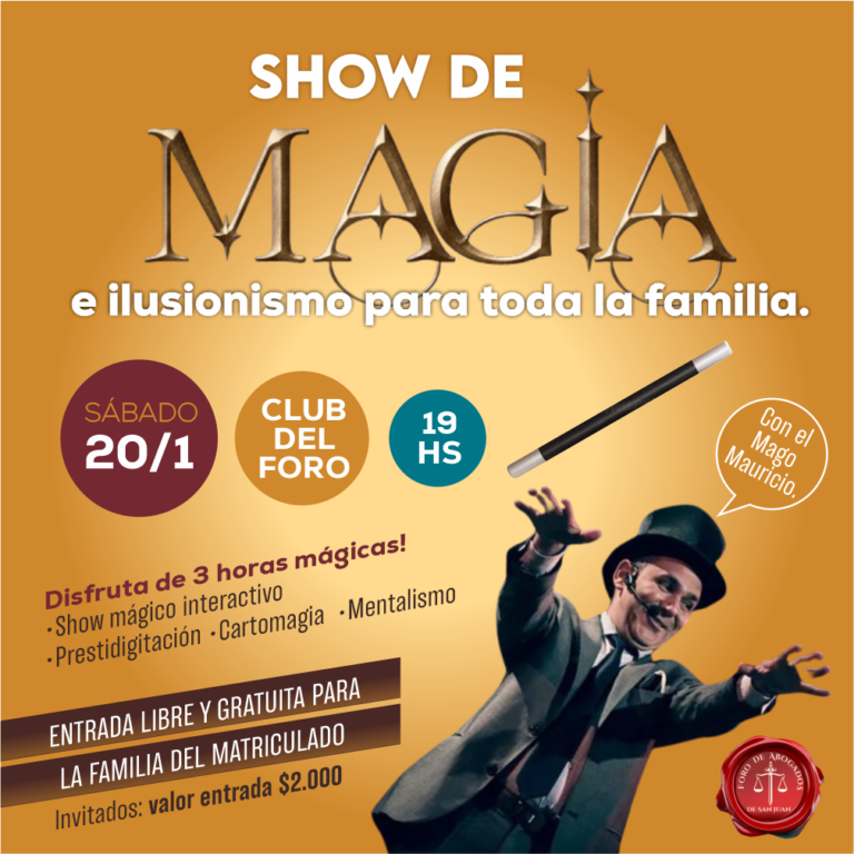 GRAN SHOW DE MAGIA E ILUSIONISMO EN EL CLUB DEL FORO DE ABOGADOS
