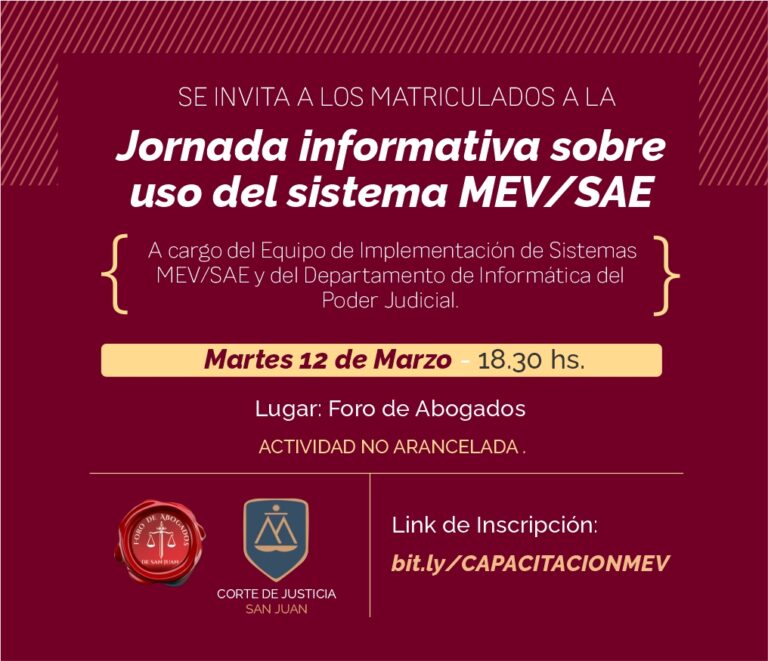 Jornada informativa sobre uso del sistema MEV/SAE