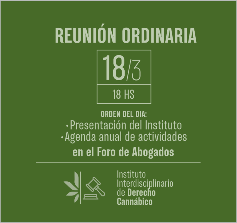 Instituto Interdisciplinario de Derecho Cannábico, invita