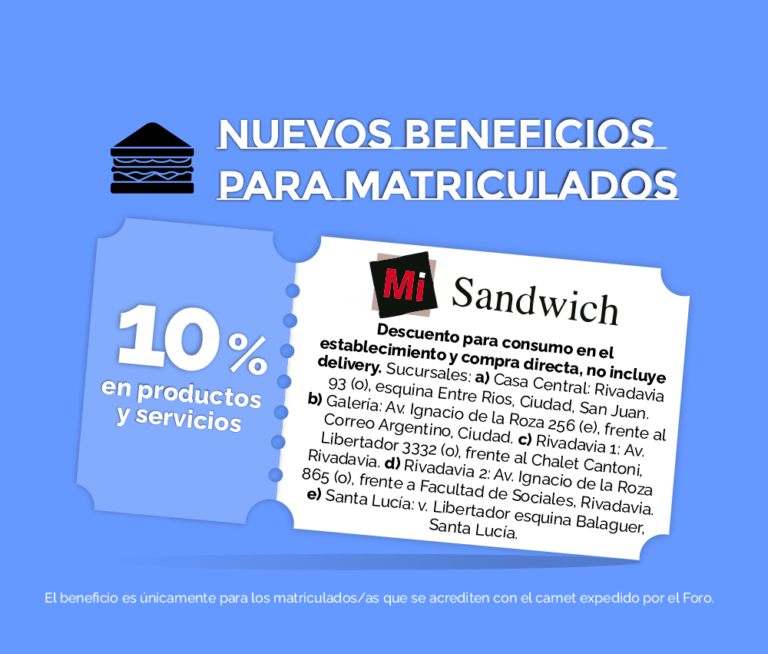 BENEFICIOS EN “MI SANDWICH”