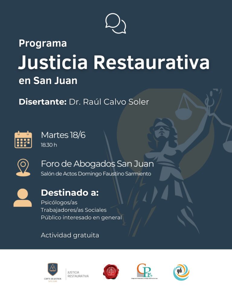 PROGRAMA JUSTICIA RESTAURATIVA: CAPACITACIÓN GRATUITA