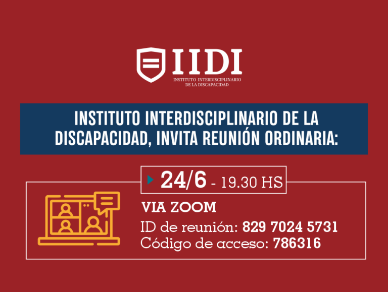 INSTITUTO INTERDISCIPLINARIO DE LA DISCAPACIDAD, INVITA: