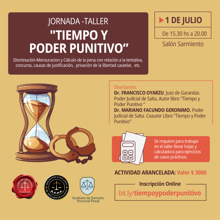 JORNADA- TALLER: “TIEMPO Y PODER PUNITIVO”