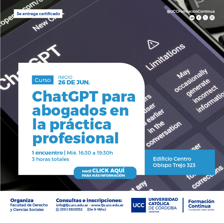 UCC. ChatGPT para Abogados en la Práctica Profesional