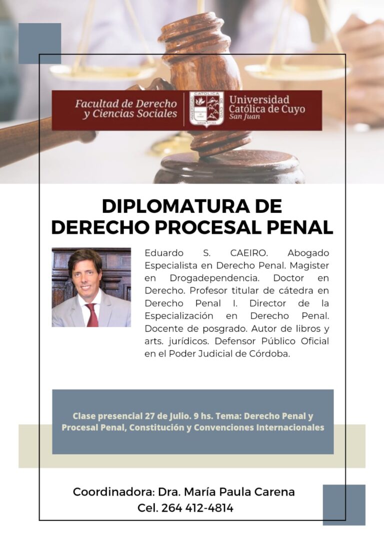 DIPLOMATURA EN DERECHO PROCESAL PENAL