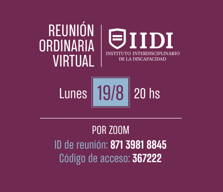 INSTITUTO INTERDISCIPLINARIO DE LA DISCAPACIDAD, INVITA: