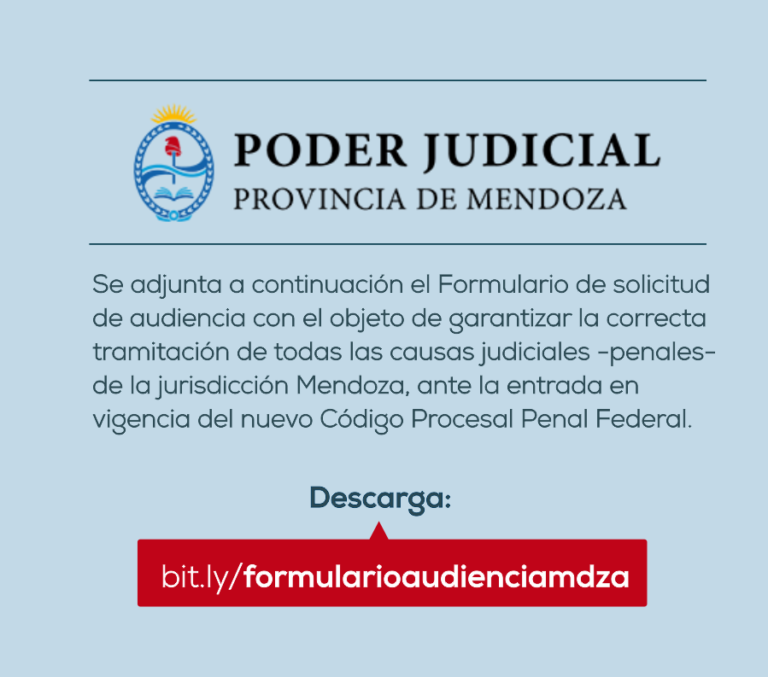 FORMULARIO DE SOLICITUD DE AUDIENCIA DE MENDOZA
