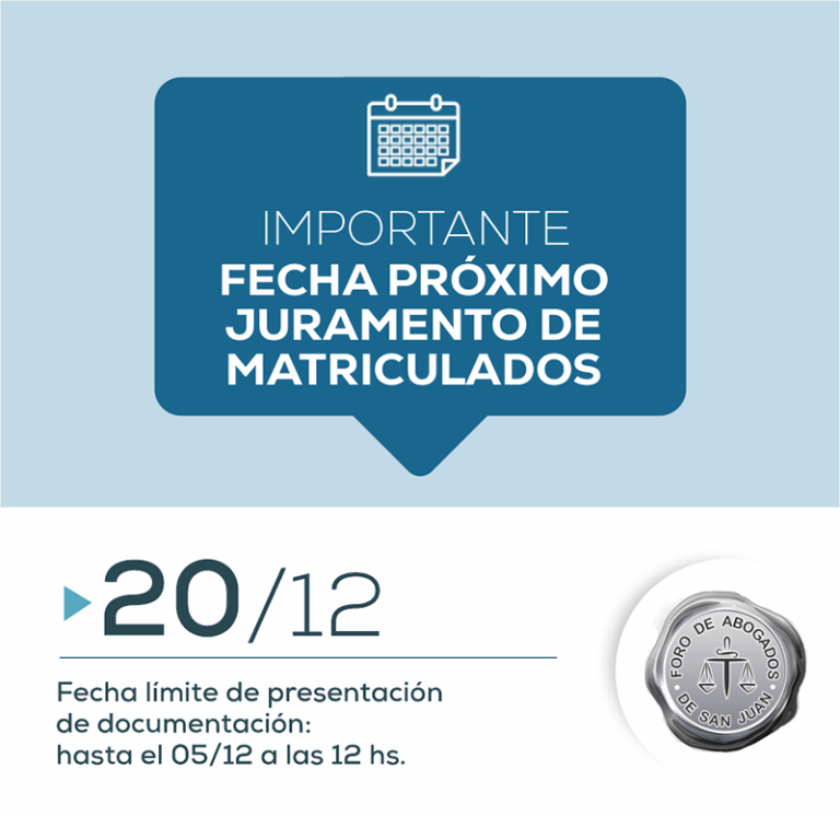 FECHA DE NUEVO JURAMENTO