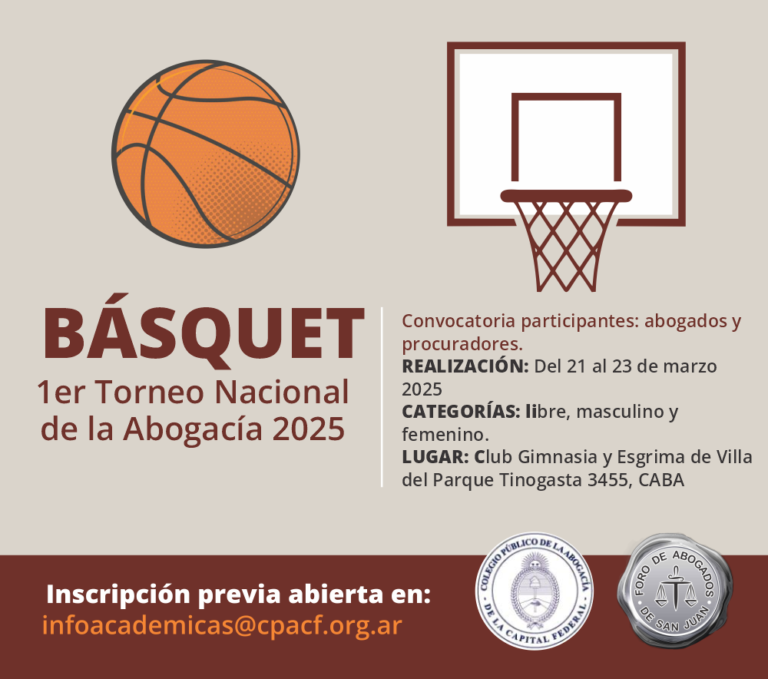 PRIMER TORNEO NACIONAL DE BÁSQUET PARA ABOGADOS