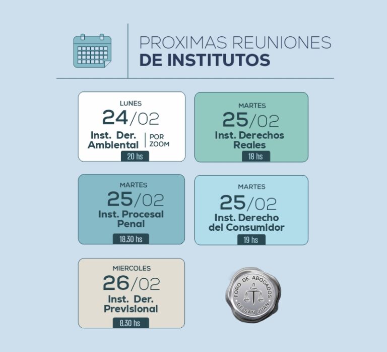 PROXIMAS REUNIONES DE INSTITUTOS