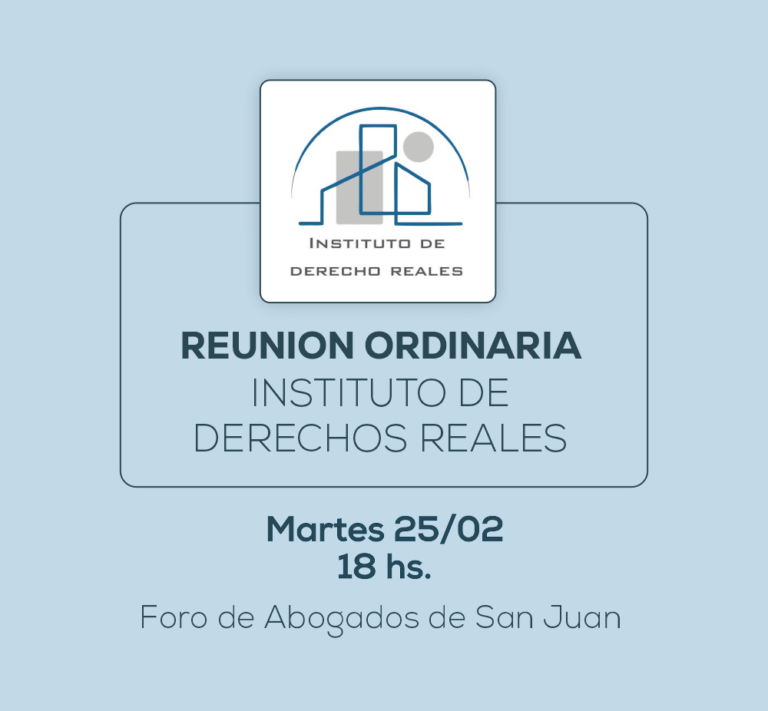 INSTITUTO DE DERECHOS REALES INVITA: