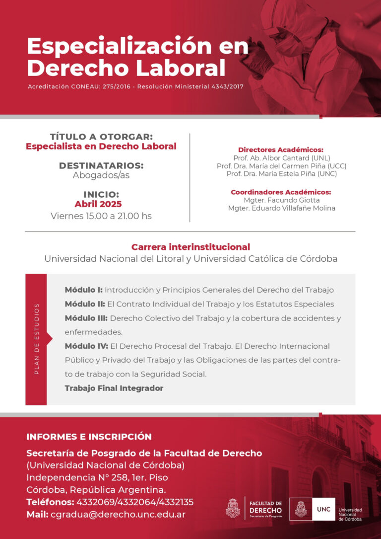 Especialización en Derecho Laboral