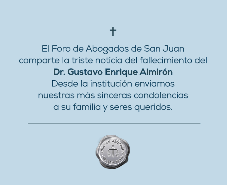 FALLECIMIENTO DR. GUSTAVO ALMIRÓN