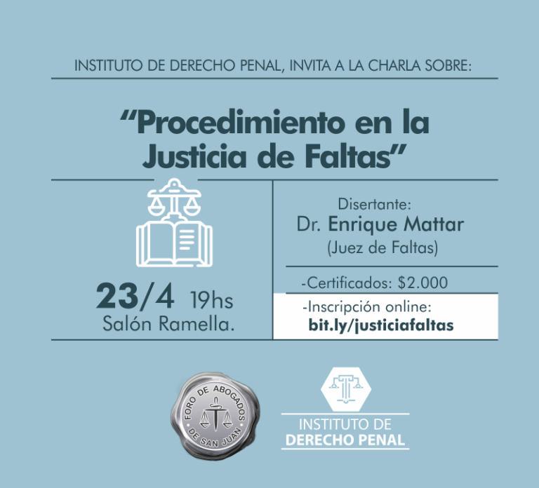 INSTITUTO DE DERECHO PENAL, INVITA: