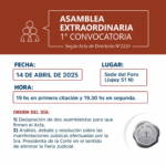 primera convocatoria asamblea