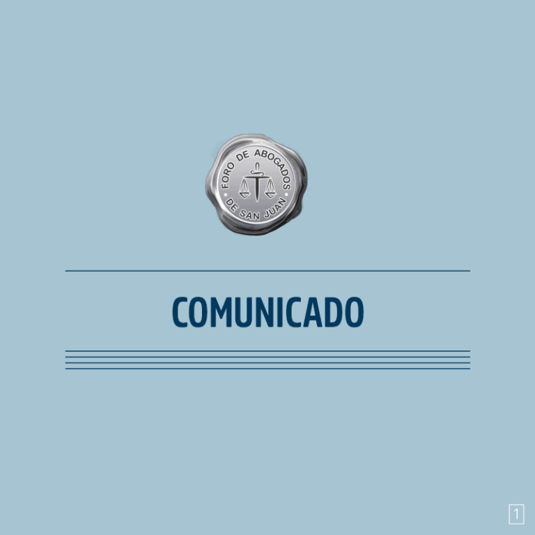 COMUNICADO: Notificación enviada a la Presidencia de la Corte de Justicia
