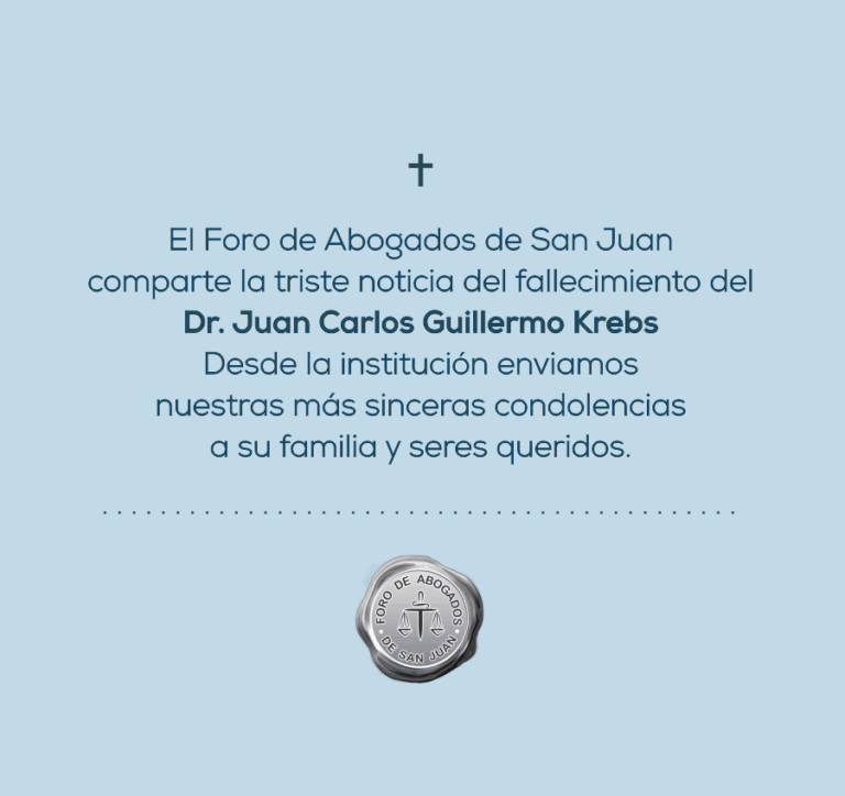 FALLECIMIENTO DEL DR. JUAN CARLOS GUILLERMO KREBS