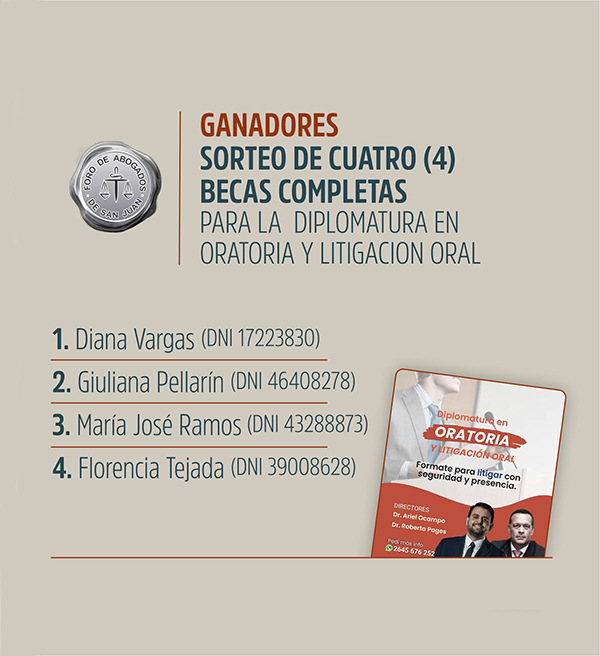 GANADORES SORTEO DIPLOMATURA ORALIDAD