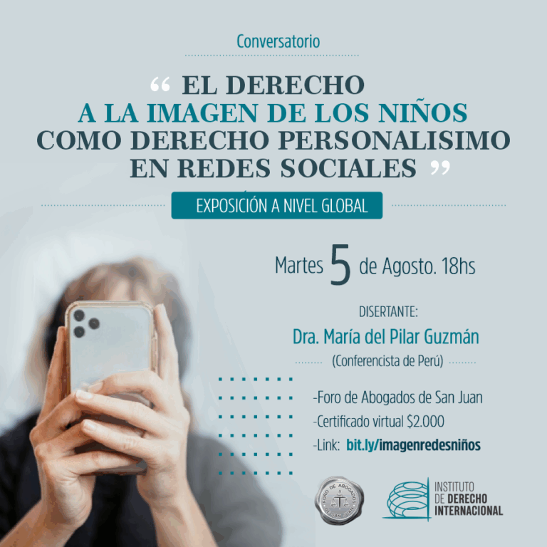 JORNADA SOBRE EL DERECHO A LA IMAGEN DE LOS NIÑOS COMO DERECHO PERSONALISIMO EN REDES SOCIALES